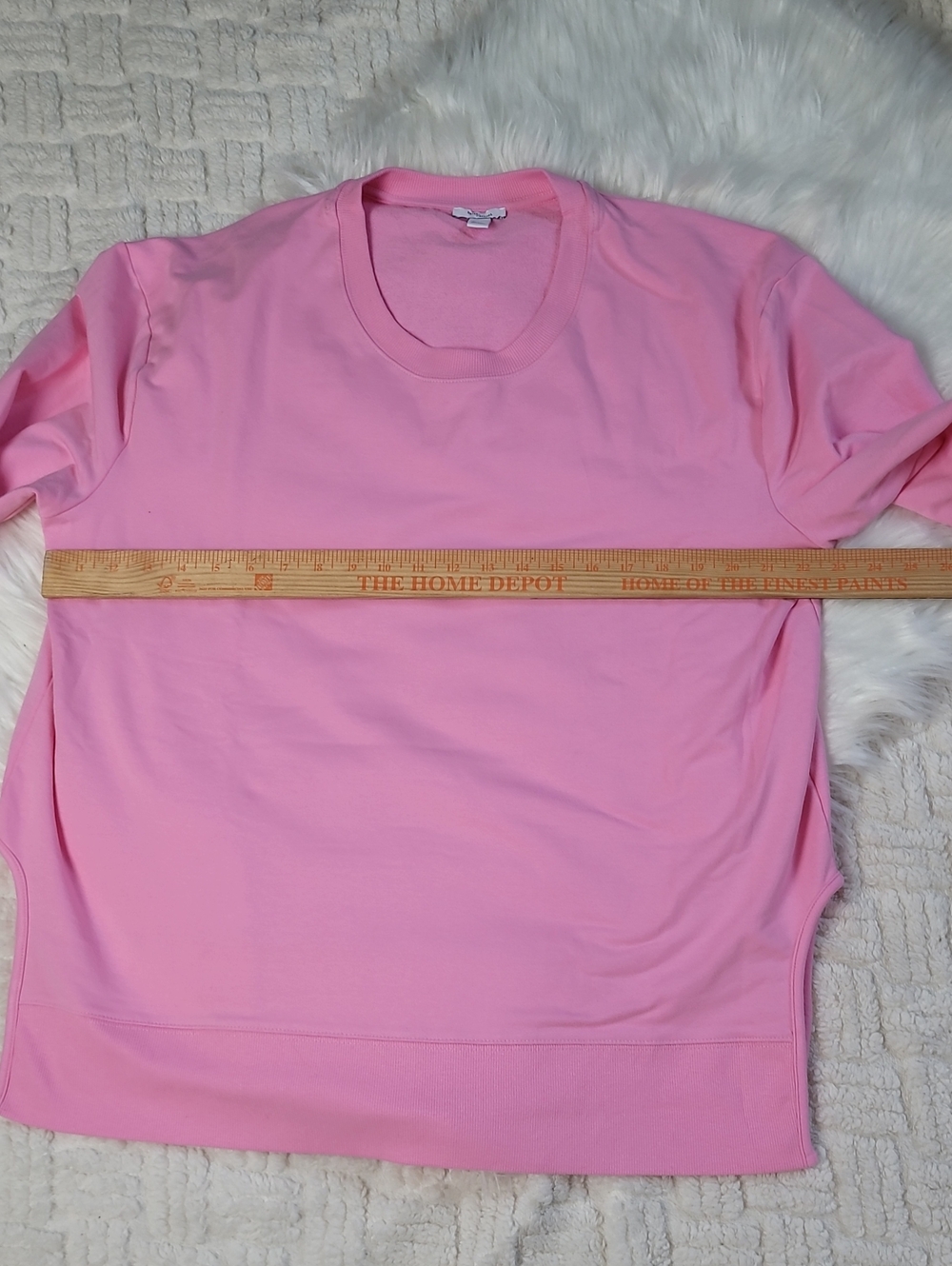 Daily Ritual Pink Cotton Modal Side Vent Tunic Sweatshirt Pullover Top Size XL